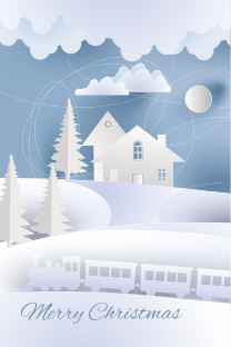 Ref: P208 CUT OUT SNOW SCENE (Merry Christmas)