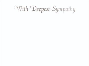 Ref: PF99 WITH DEEPEST SYMPATHY silver foil on white